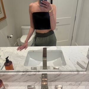 Zara Faux Leather Bandeau Top XS